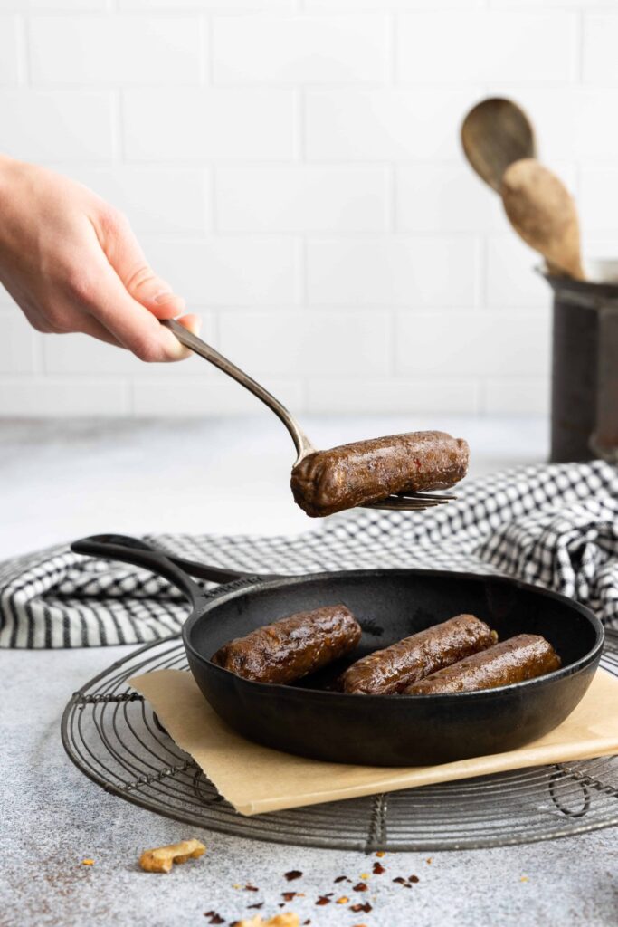 Easy Vegan Spicy Sausages